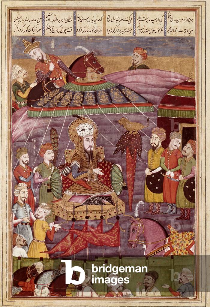 "Islamische Kunst: „“ Sohrab betrachtet das rote Zelt von Rostame" von Islamic School, b/w