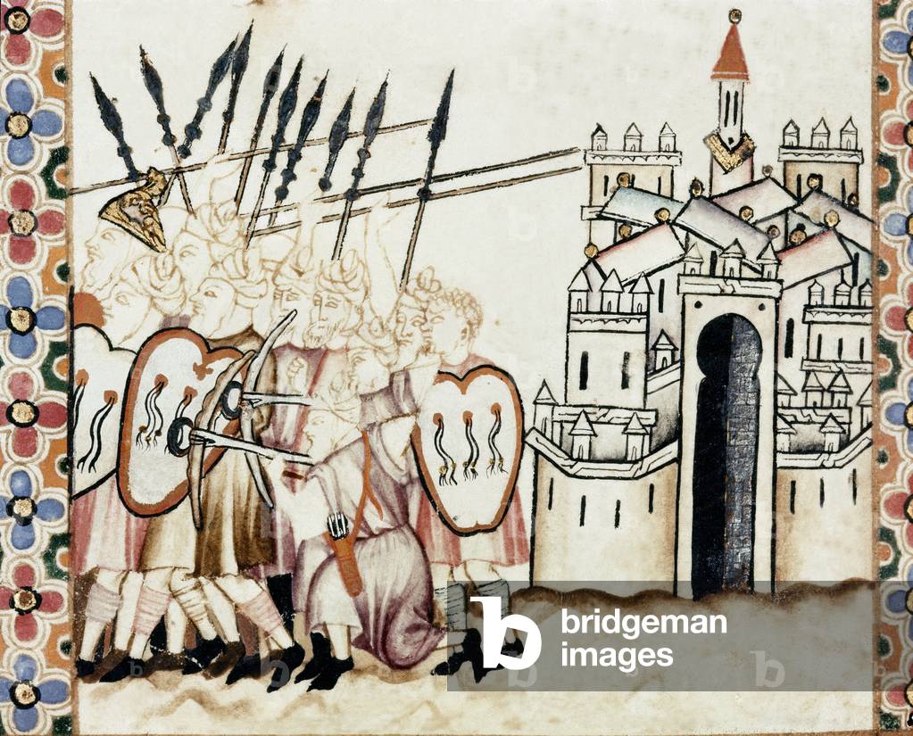 The army of the Moors defending a city. Detai. 13th century (miniature)