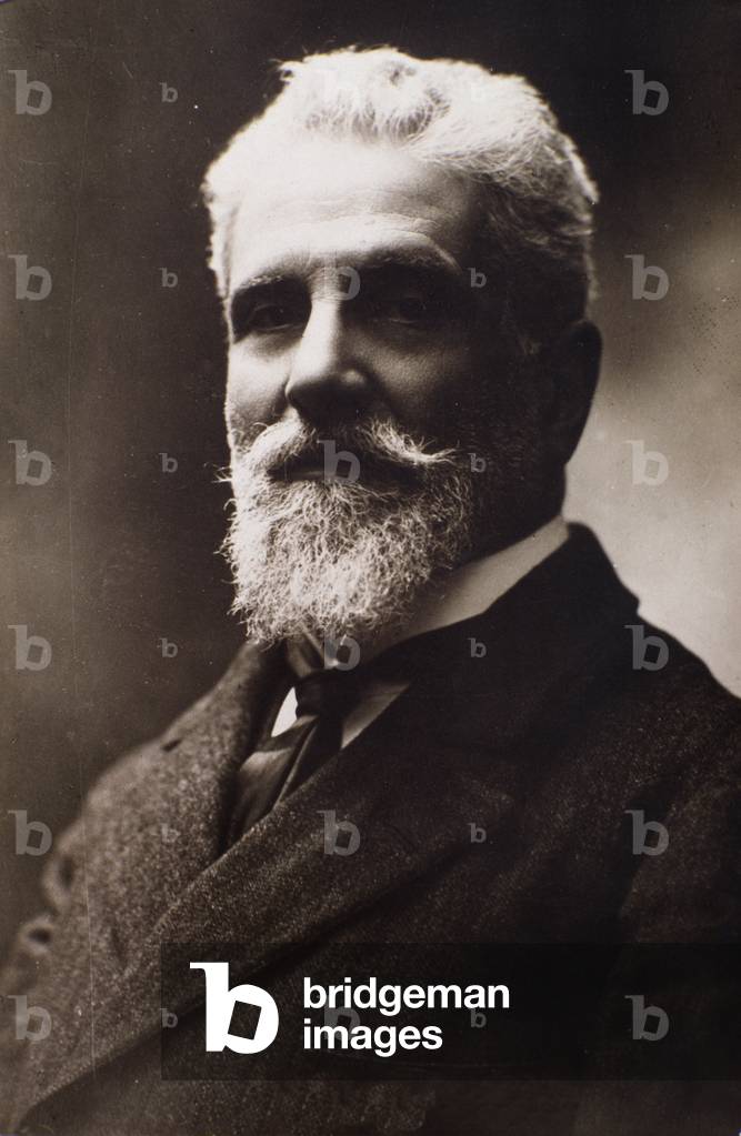 Portrait of Giuseppe Gallignani, 20th century (b/w photo)