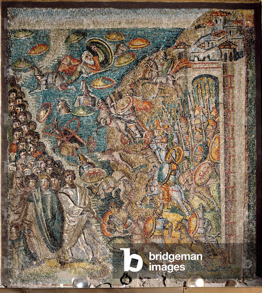 Scene from the Book of Moses: The parting of the Red Sea (mosaic)