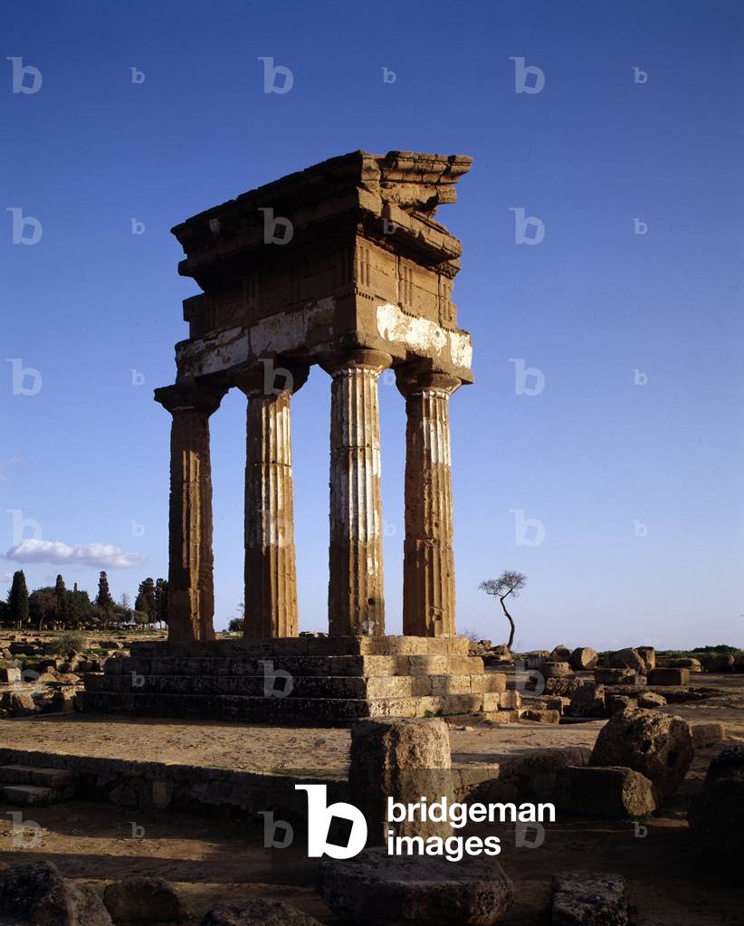 View of the Temple of the Dioskouroi, 5th century BC