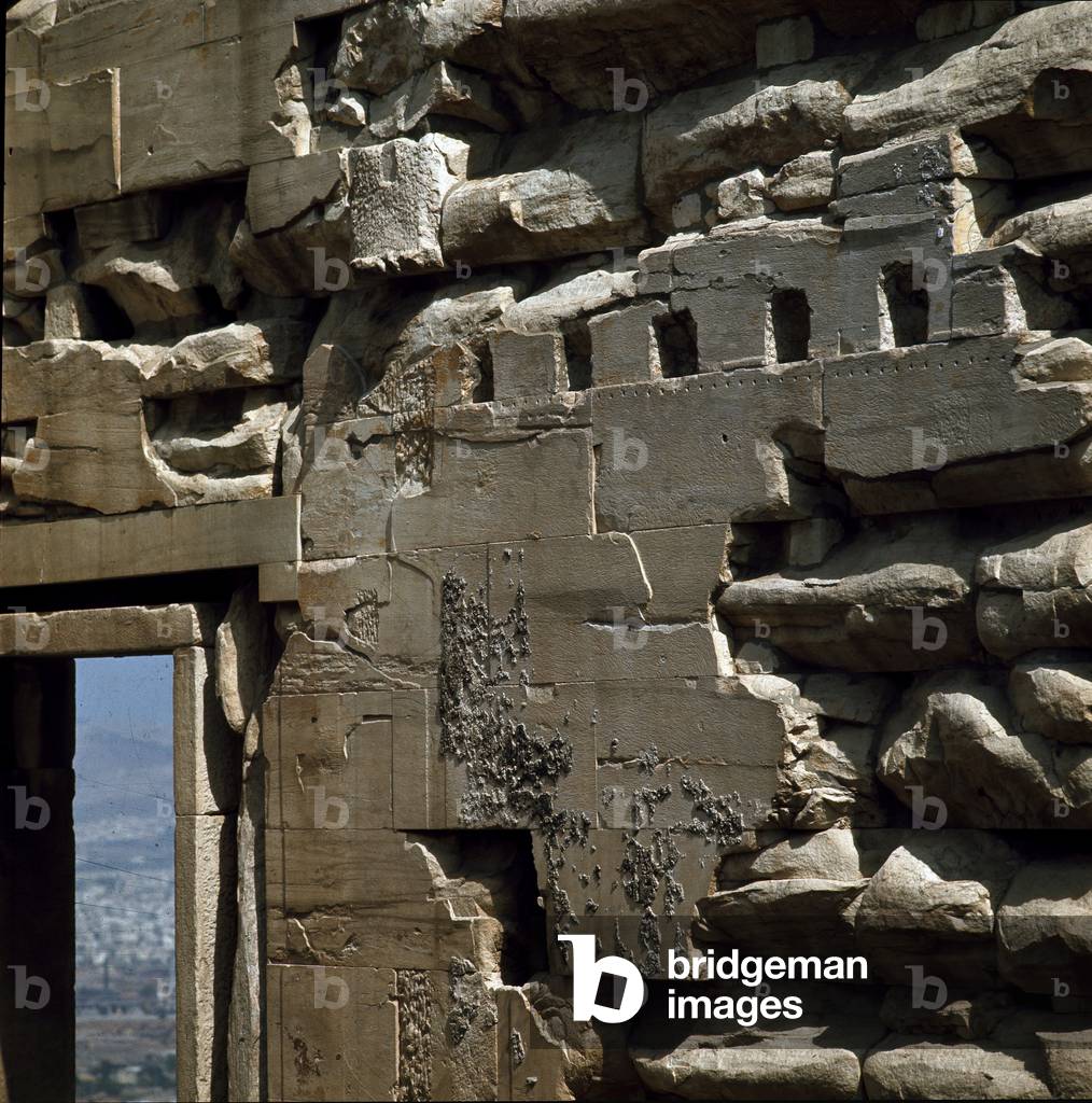 Detail of the door of the north wall of the Temple of Ereichteion (photography)