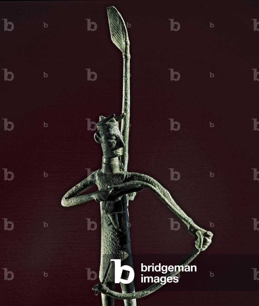 Warrior pulling a bow. 8th-7th century BC (bronze statuette)