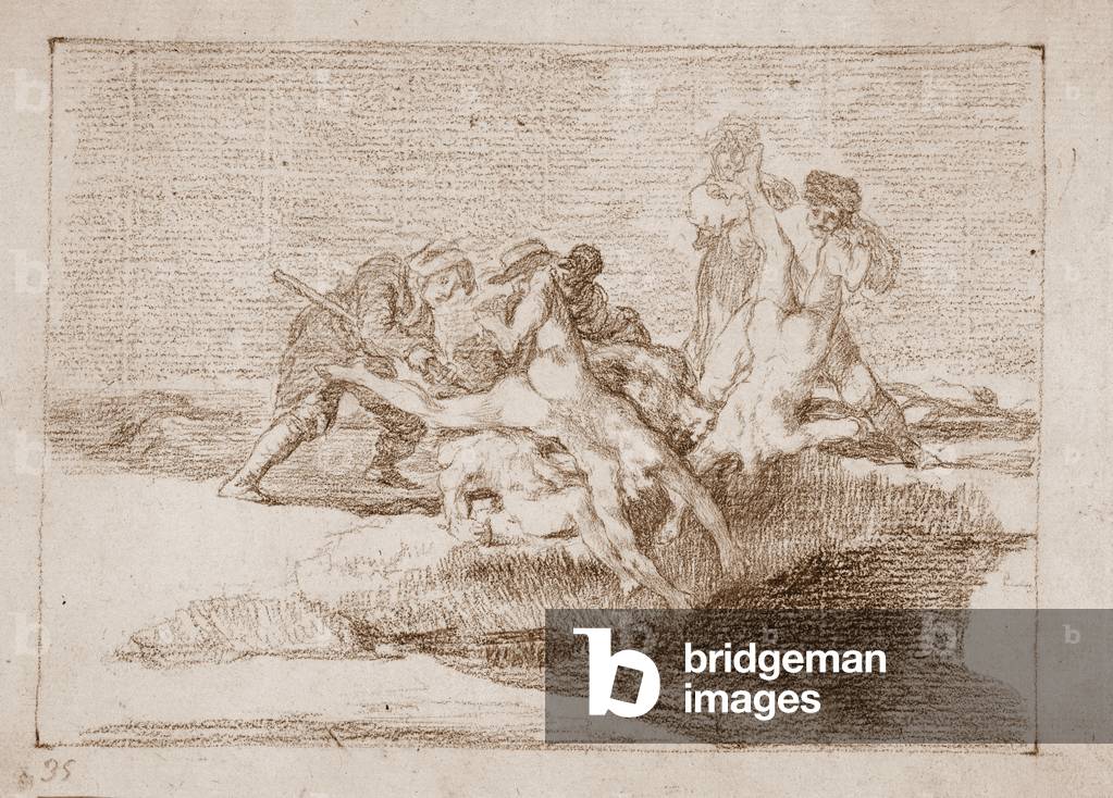 Image de Dessin représentant Desastres de la guerre : ""Charite"" (Caridad) (Charity) Dessin preparatoire au c
