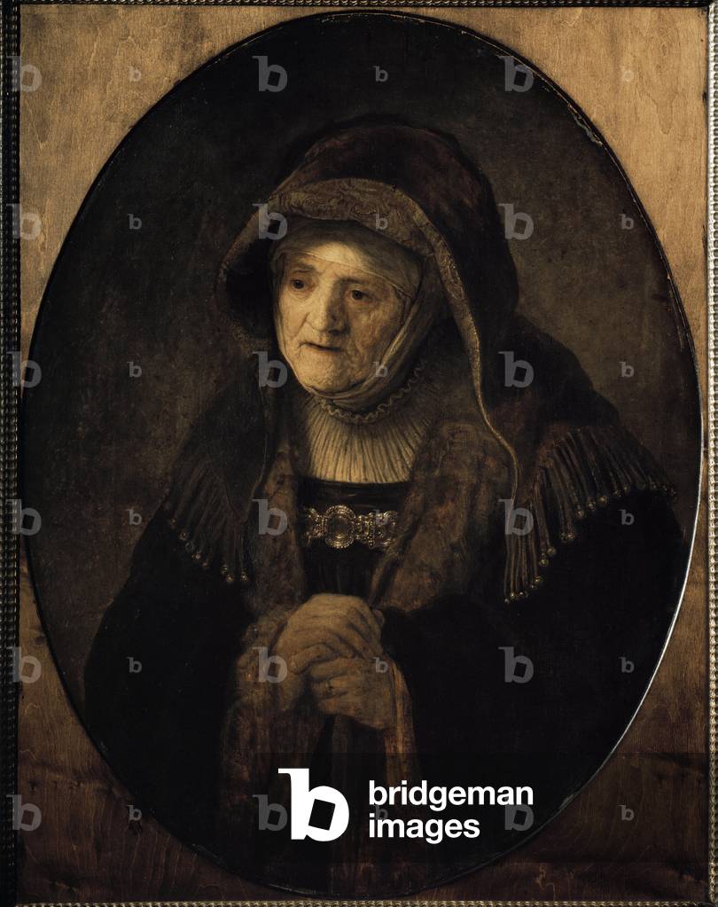 Portrait of the artist's mother leaning on her cane (oil on canvas, 1639)