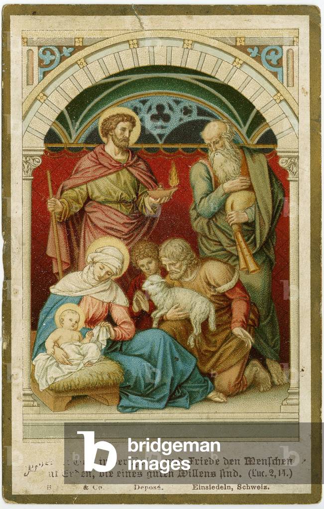 Pious image: The nativity (chromolithography)