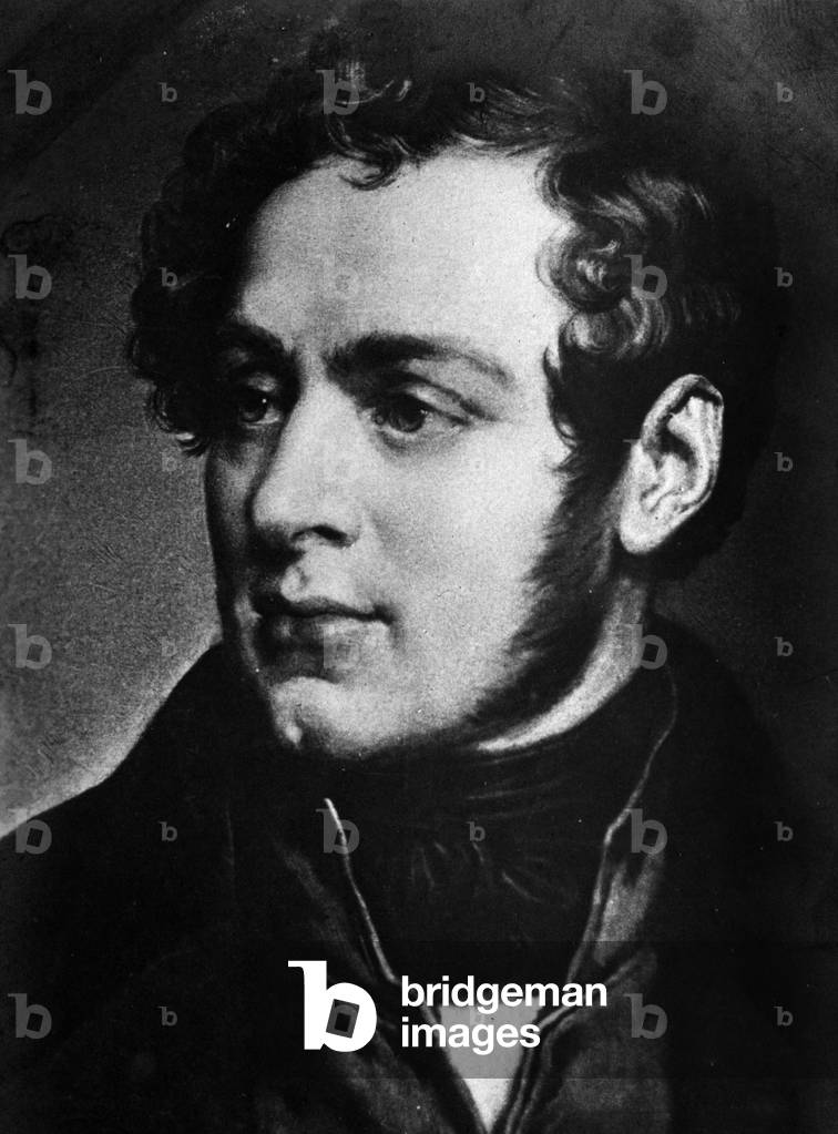 Portrait of Italian composer Vincenzo Bellini, 19th century (engraving)