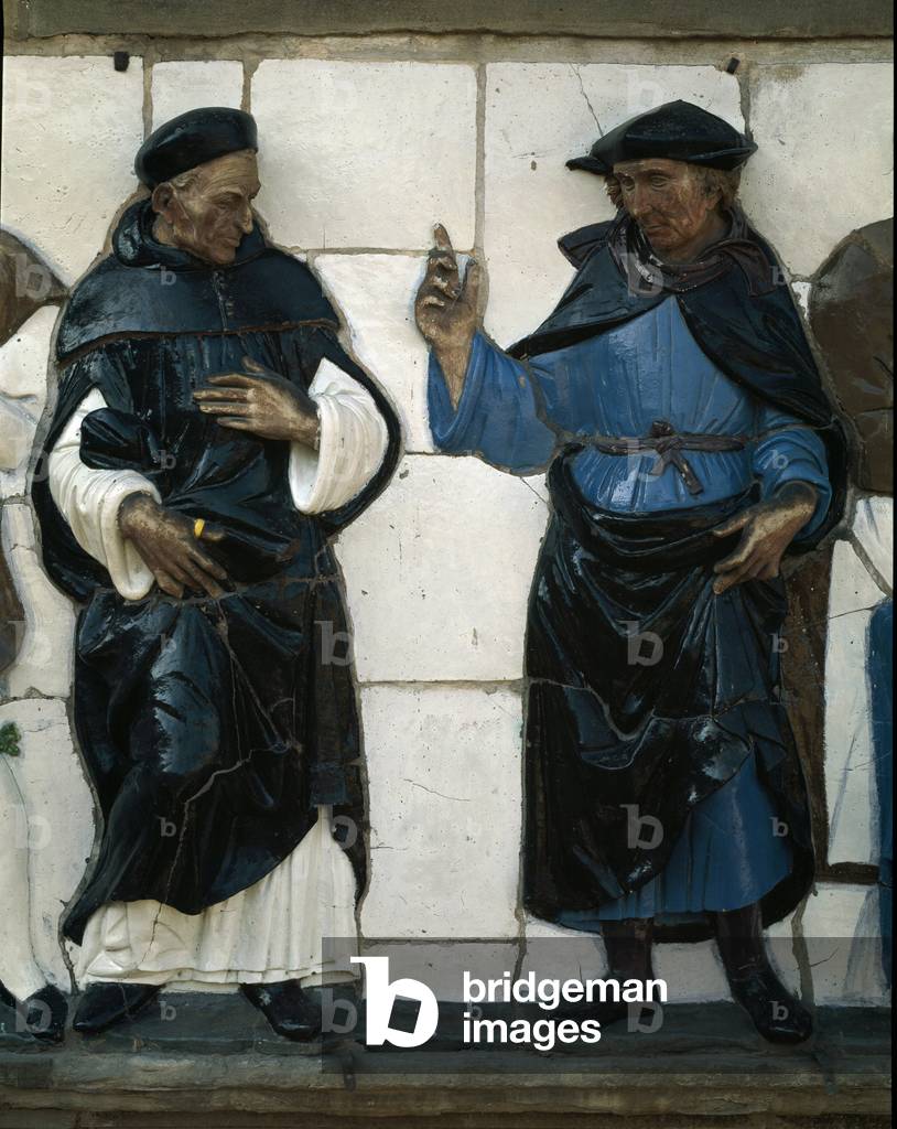 The Seven Works of Mercy, visiting the Infirm, 1526-1528) (low Terracotta relief)