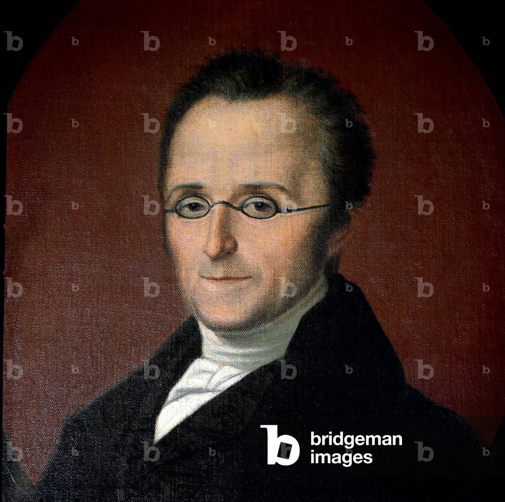 Risorgimento: “” Portrait of the Italian patriot Silvio Pellico (1789-1854)” Anonymous painting of the 19th century Saluzzo, Museo di Casa Cavassa