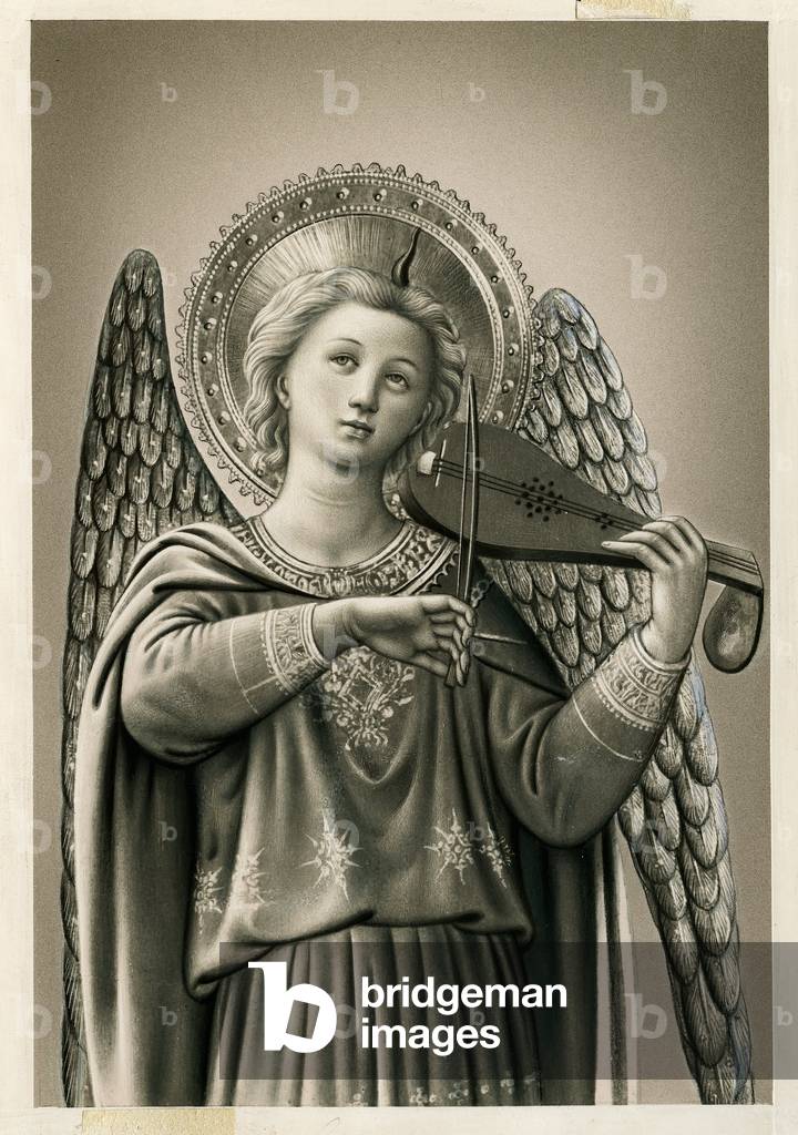 Pious image: a musician angel (print)