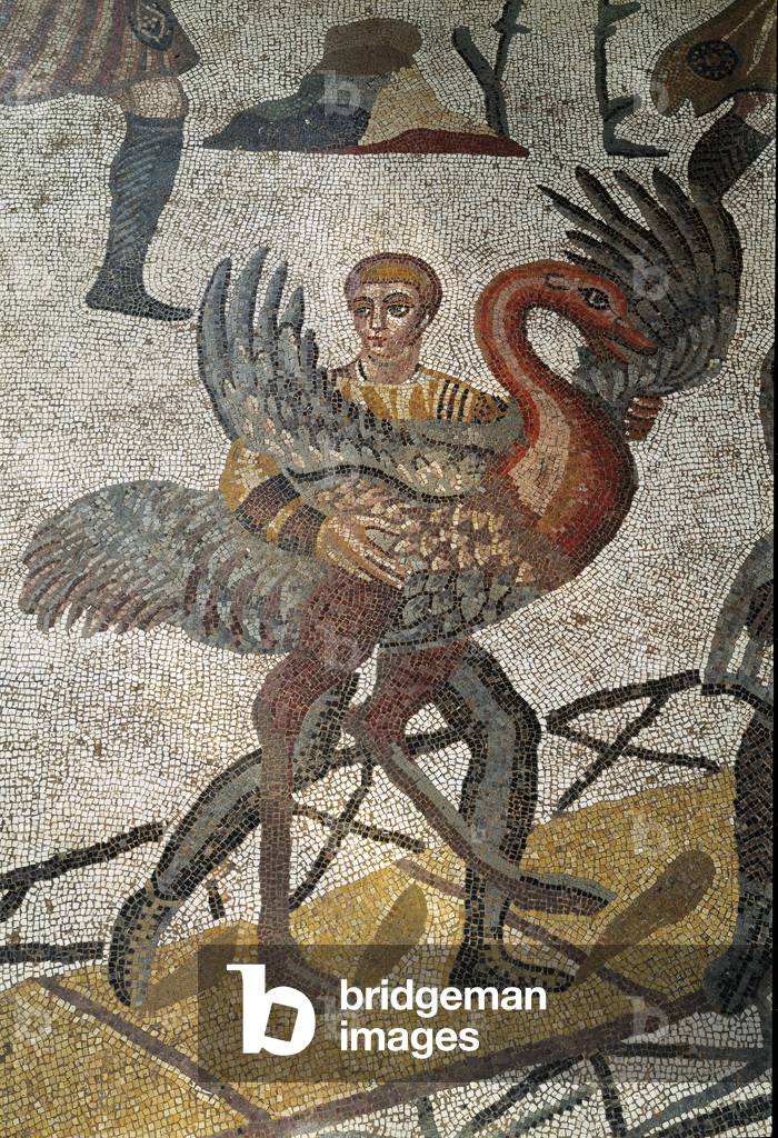 Roman art: the transport of ostriches on ships is sent to Rome. Detail of mosaic of “” The small hunting party