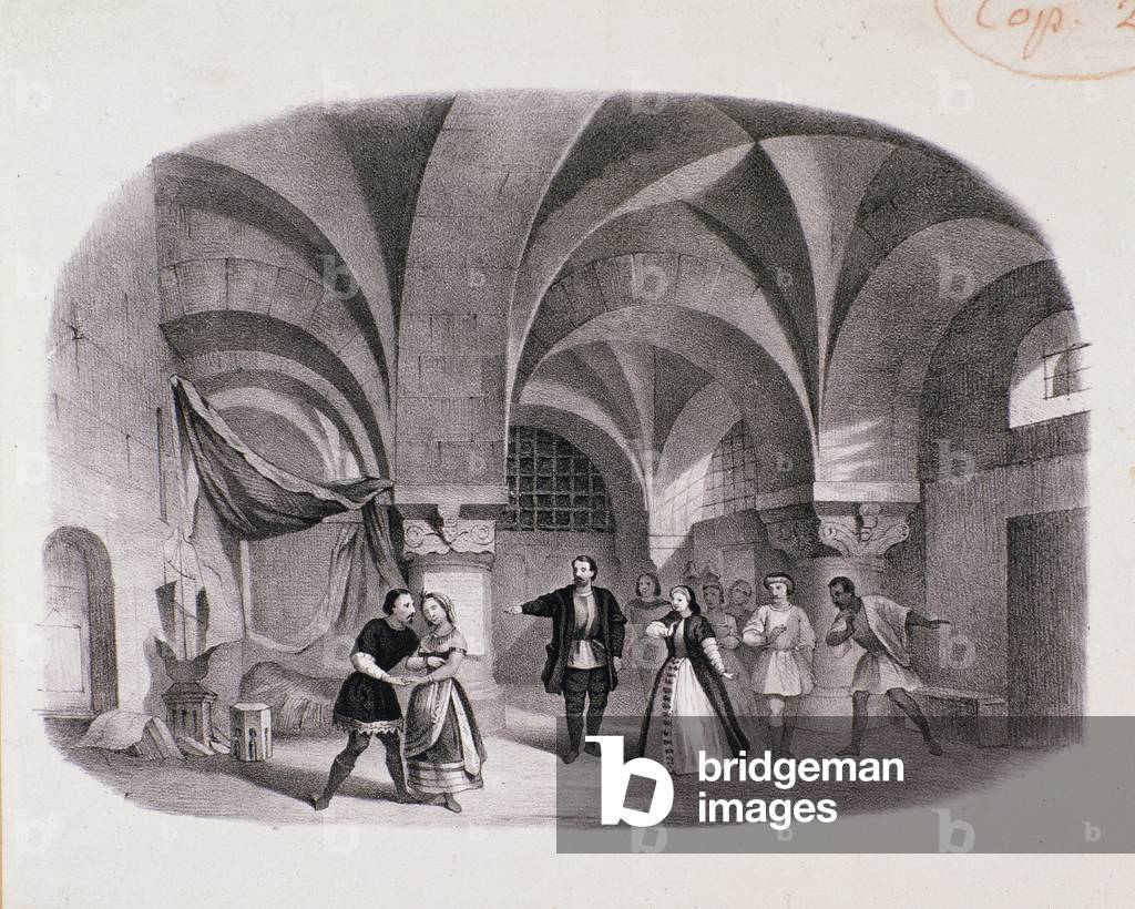 Scene of  L'Africaine, opera by Meyerbeer, performed at the Opera of Paris