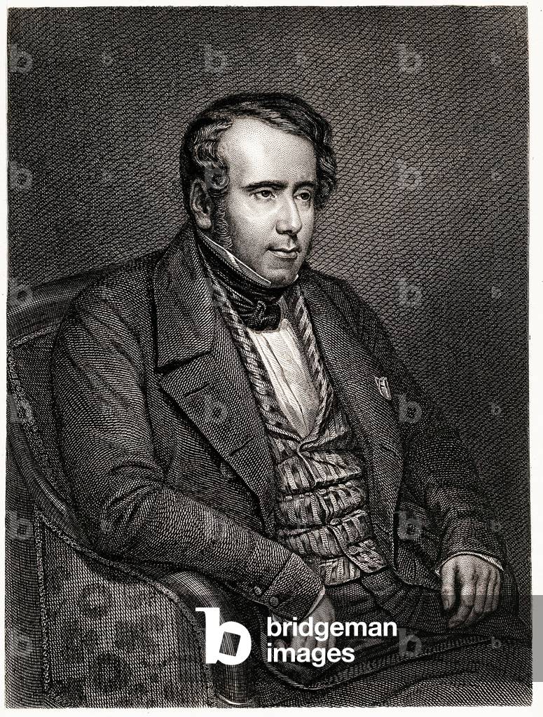 Portrait of Augustin Thierry, French historian (engraving, 19th century)