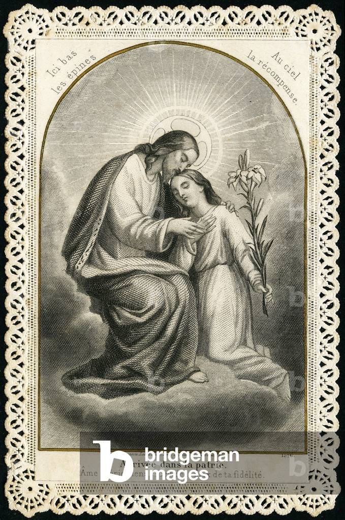 Pious image: Jesus receiving the souls of the faithful  (engraving)
