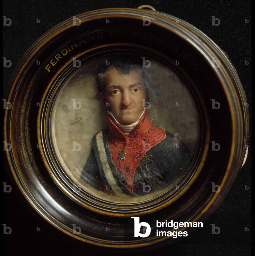 Portrait of Ferdinand I of Bourbon or Ferdinand IV (1751-1825), King of Naples Wax Sculpture. Florence, Museo Nazionale del Bargello