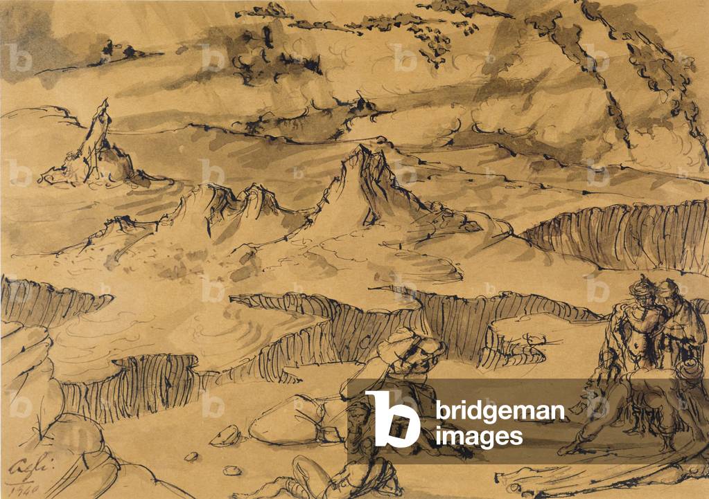 Arizona landscape, 1940 (w/c ink on paper)