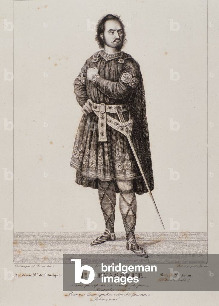 "Porträt von Nicolas Prosper Levasseur als Bertram in der Oper Robert le diable (1831)" 1801 von Unknown Artis