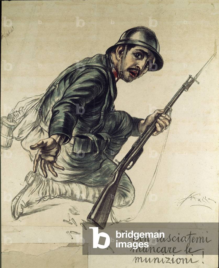First World War: poster for the national loan 'Make sure I don't miss ammunition'