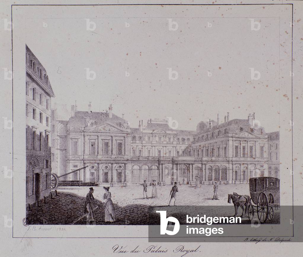 View of the Royal Palace in Paris, 1820 (Engraving)