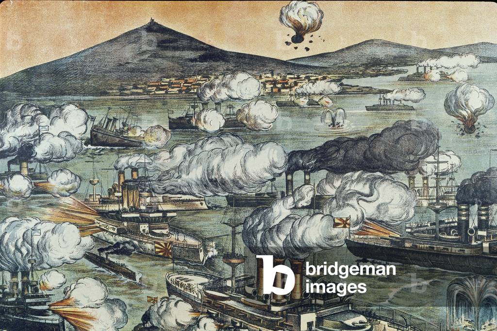 The Battle of Port Arthur on 08/02/1904 (engraving)