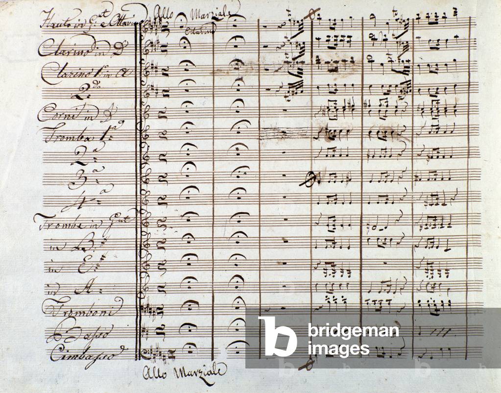 Page of musical score of La gazza ladra (The Thieving Magpie) by Gioacchino Rossini