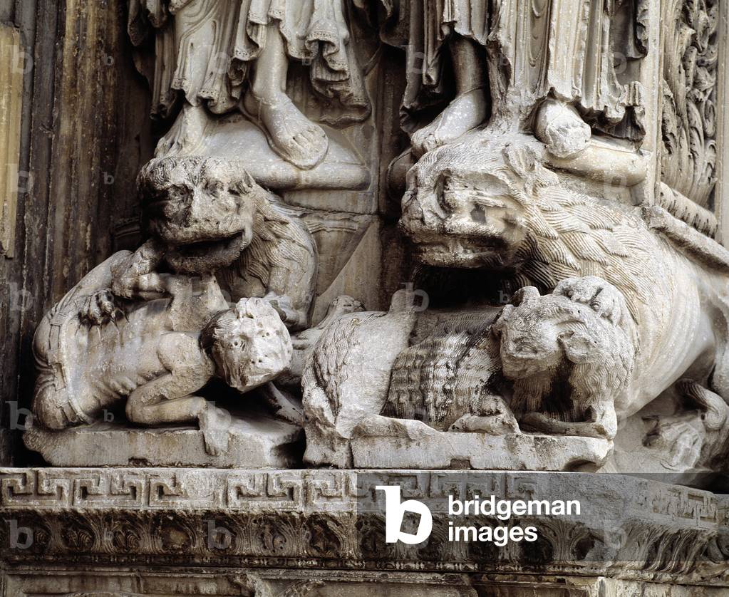 Monsters. Carved support of a column