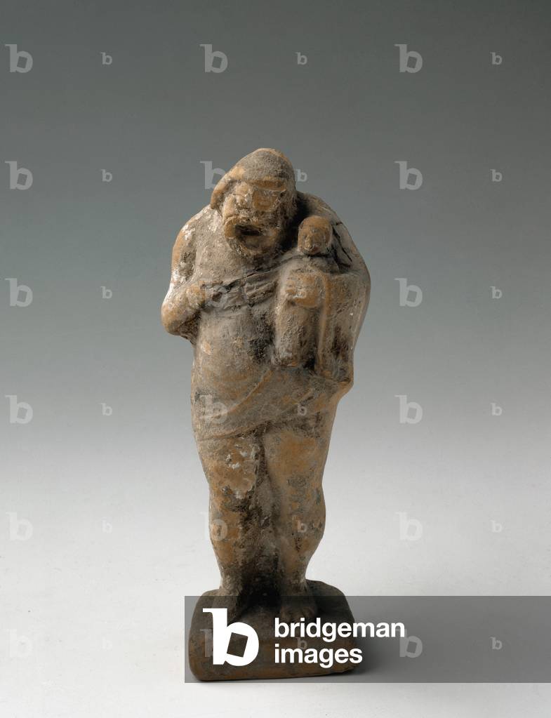 Comic actor with child in his arms, from Regio Arsenale near Villa Pepe, sepulchre 13
