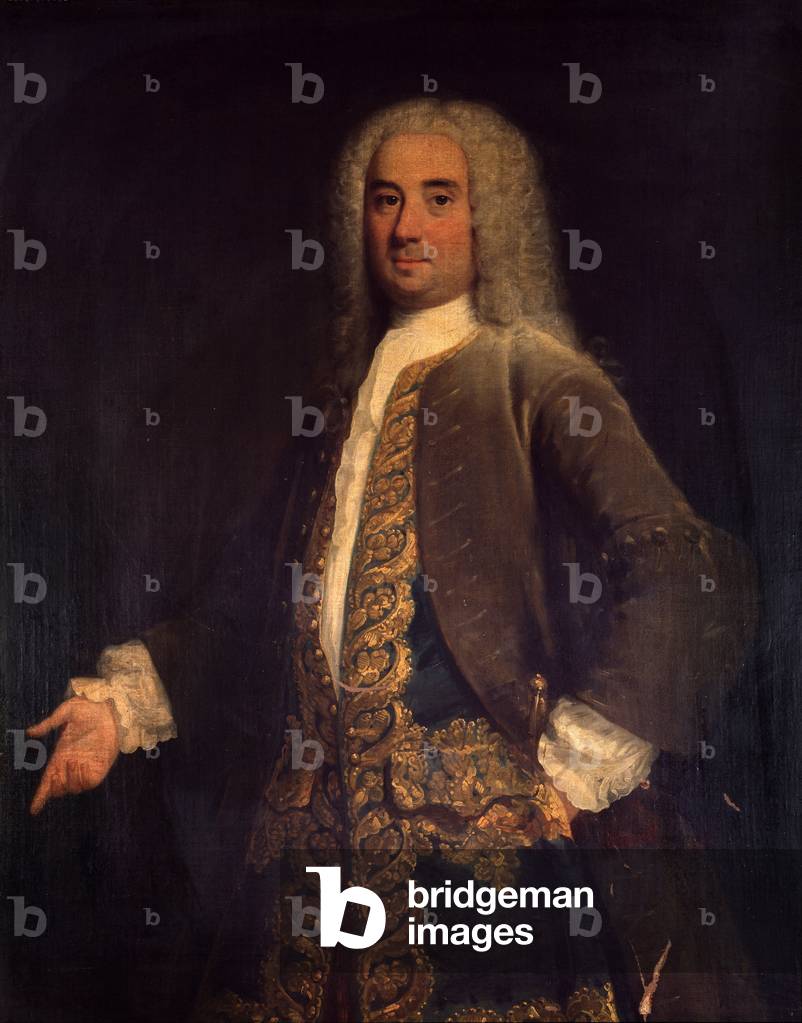 Portrait of Pietro Giuseppe Sandoni,  italian composer and cembal player (painting, 18th century)