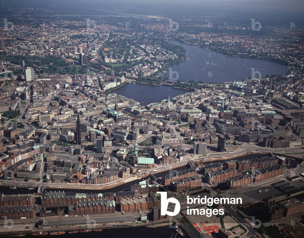 Aerial view of  the city, 1990 - Photography