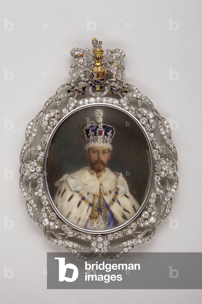 King George (1865-1936) (miniature on ivory, with Gold, platinum, diamonds and enamel, 1925-1950)