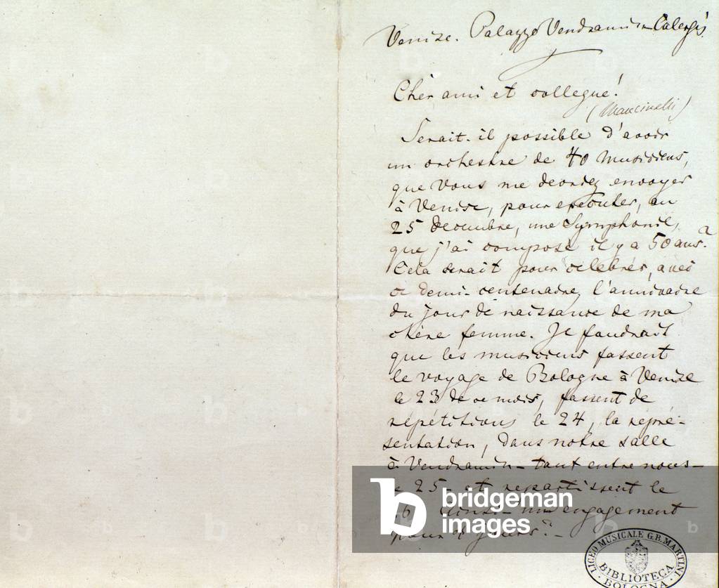 Handwritten letter of Richard Wagner to Luigi Mancinelli, December 10th, 1883