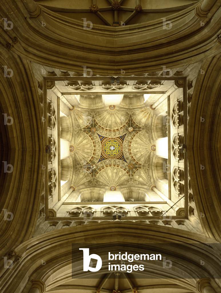 View of the Bell Harry Tower's ceiling, 1498 (photography)