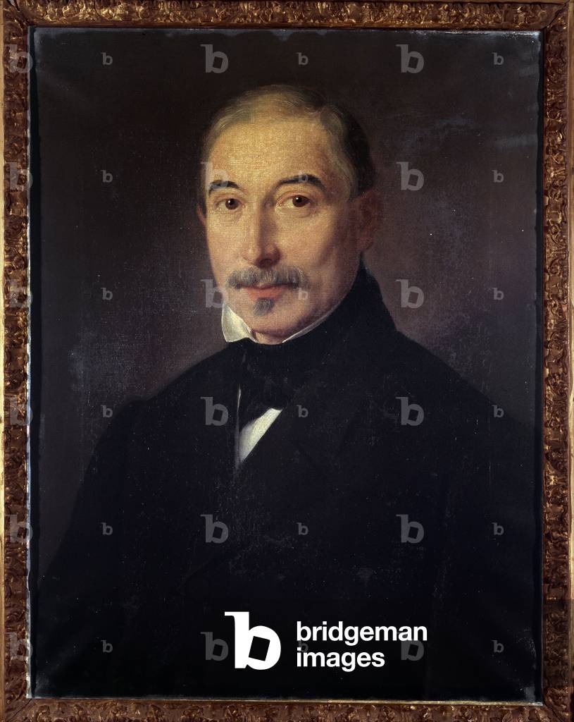 Portrait of Gaetan Brizzi, Italian horn player (painting, 18th century)