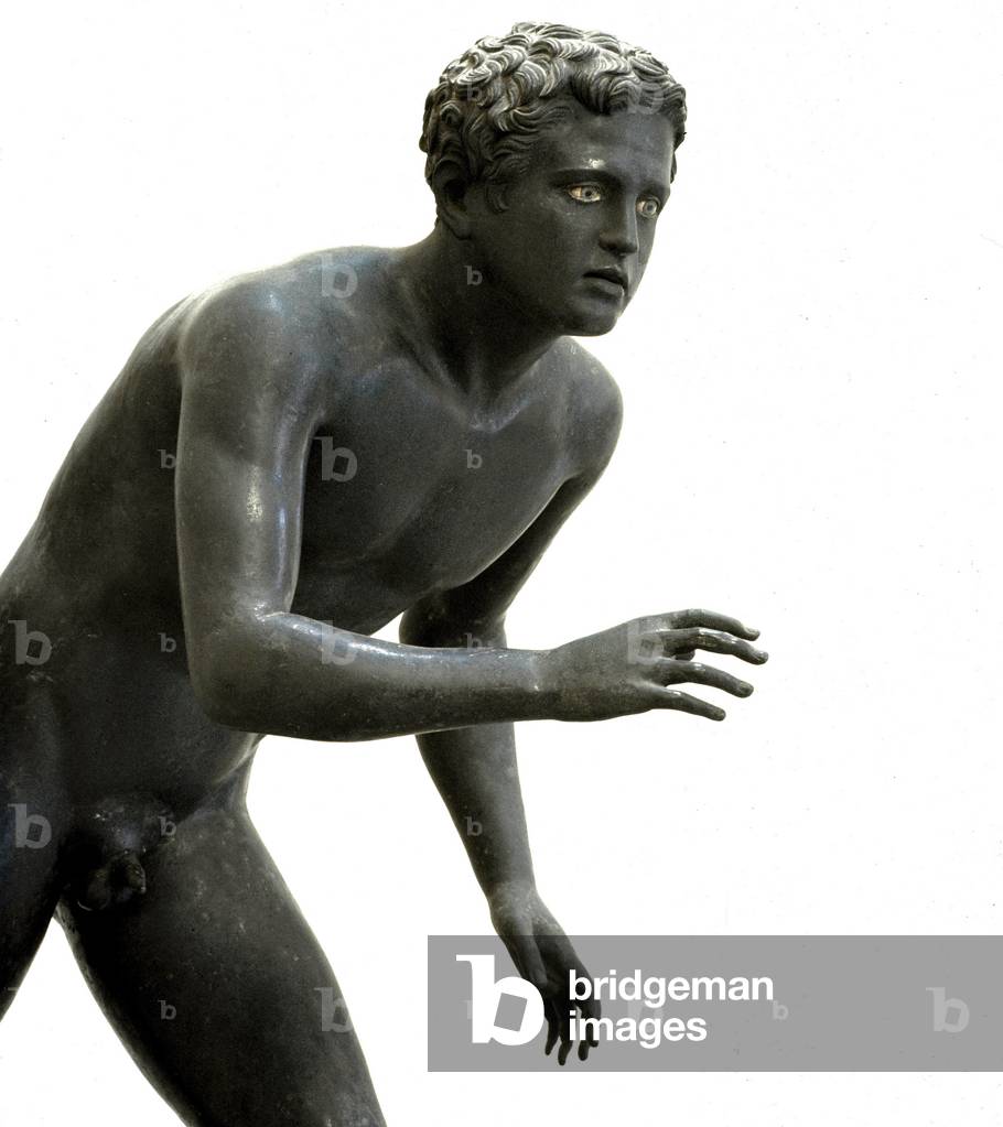 Greek art: athlete (runner). Roman bronze copy of a Greek original by Lysipus of Sicyone (395-305 BC). 4th century BC. Naples, Museo Archeologico Nazionale