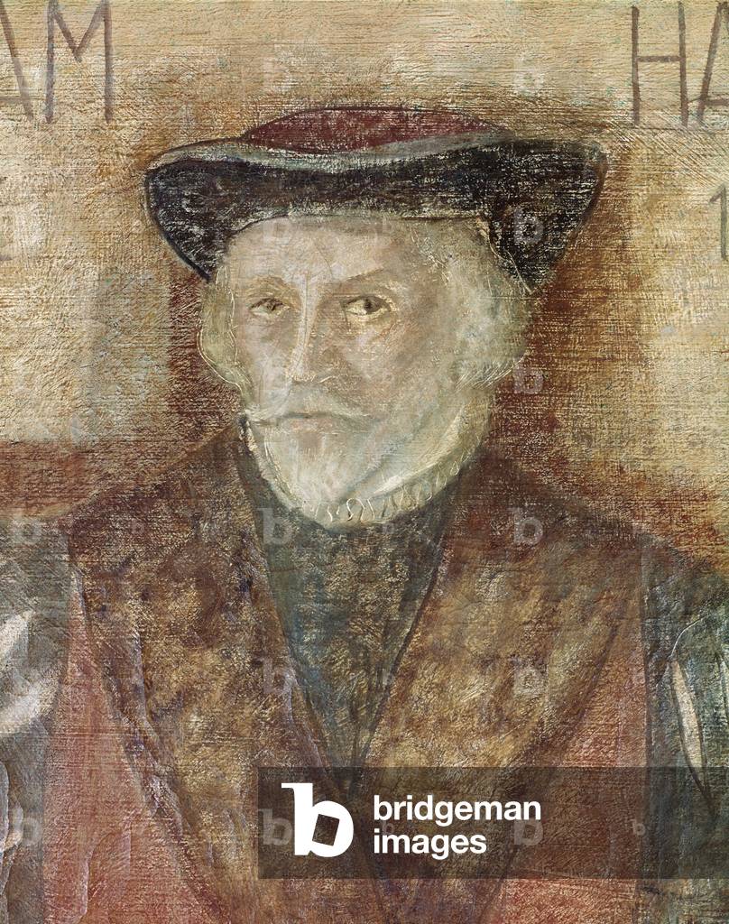 Portrait of english physician William Harvey (painting, 16th century)