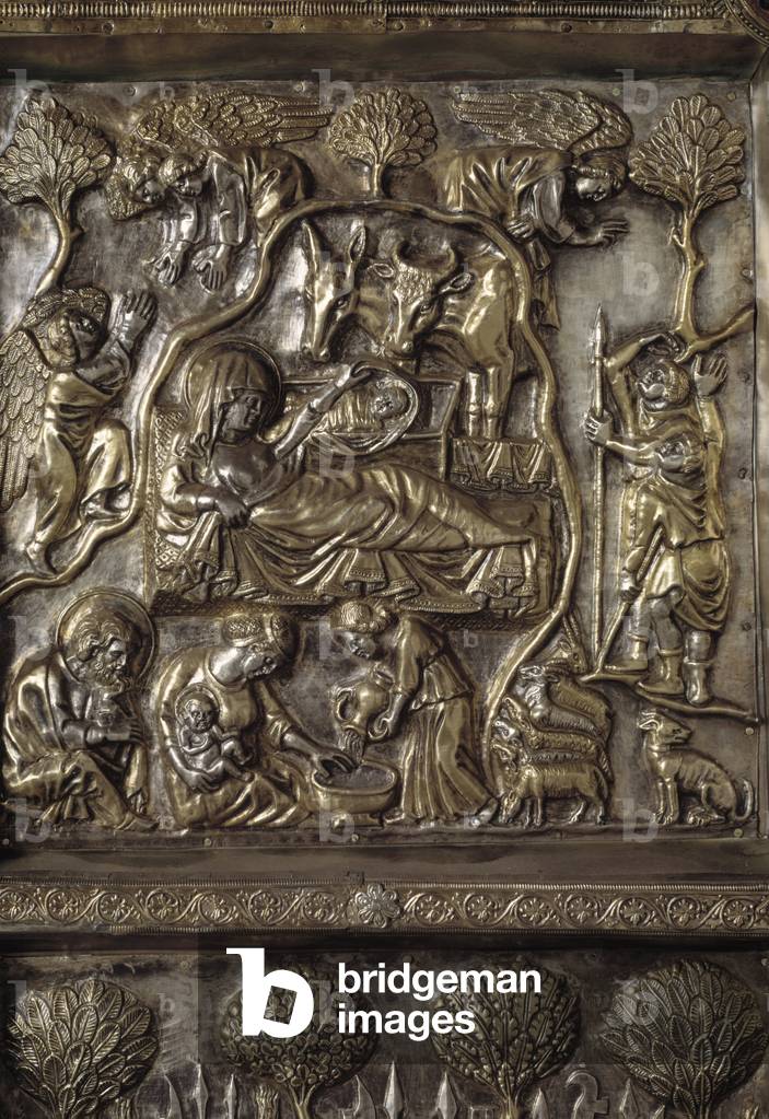Silver Altar of Saint James the Major. Detail of the antependium with stories of new testament, nativity, 1287-1456
