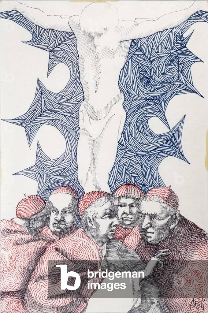 Praise of folly, 1964 (coloured ink on rice paper)