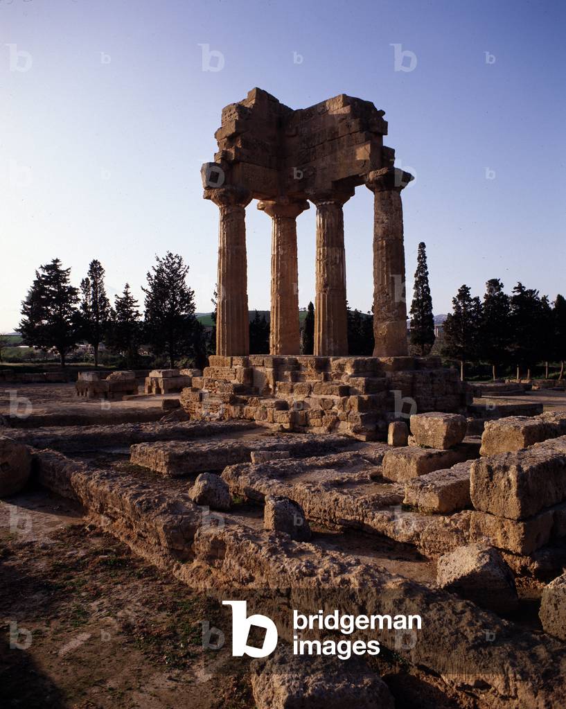View of the Temple of the Dioskouroi, 5th century BC