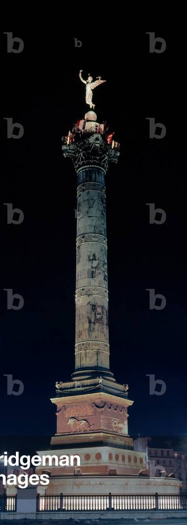 View of the column of July on Place de la Bastille in Paris.