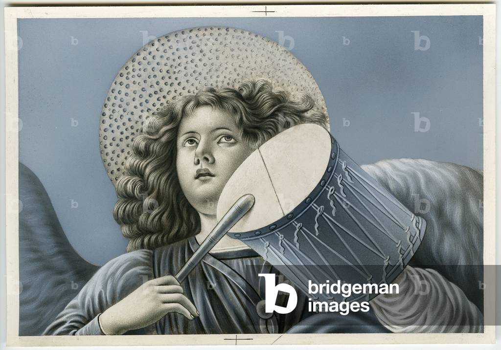 Pious image: a musician angel (print)