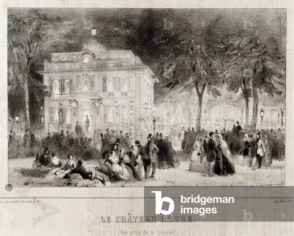 View of the castle known as Chateau rouge in Paris, 1840 (lithography)