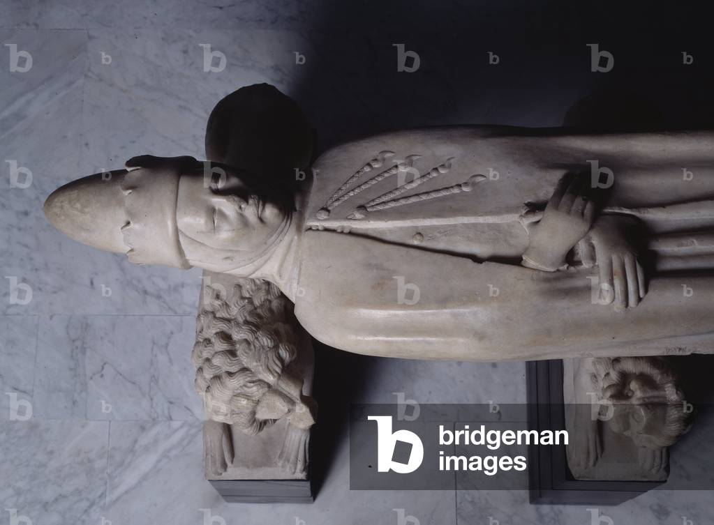 Monumento funerario del primo doge di Genova Simone Boccanegra, particolare (Scultura in marmo, XIV secolo)