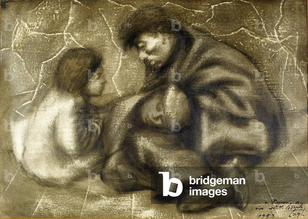 Poor People, 1953 (oil on paper)