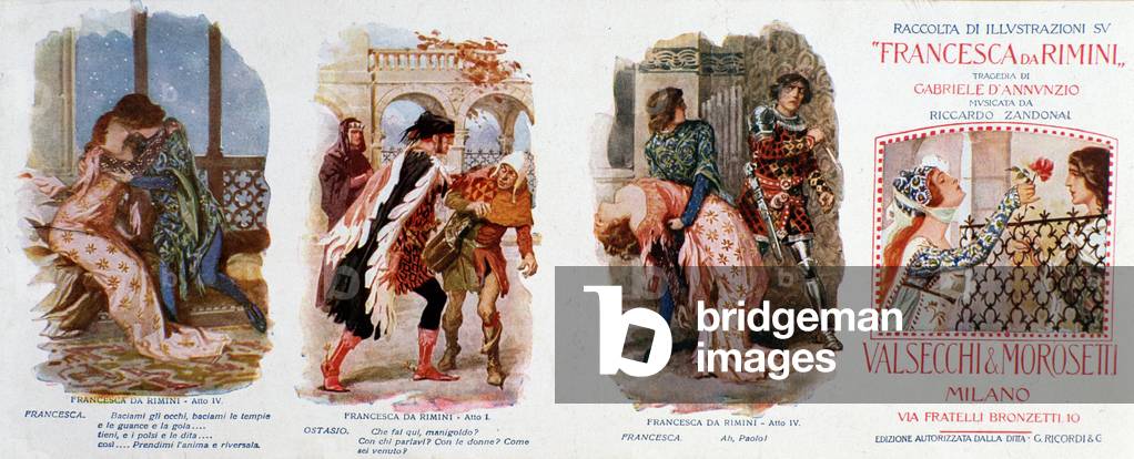 Illustrations for Francesca da Rimini, opera by Zandonai, 1914