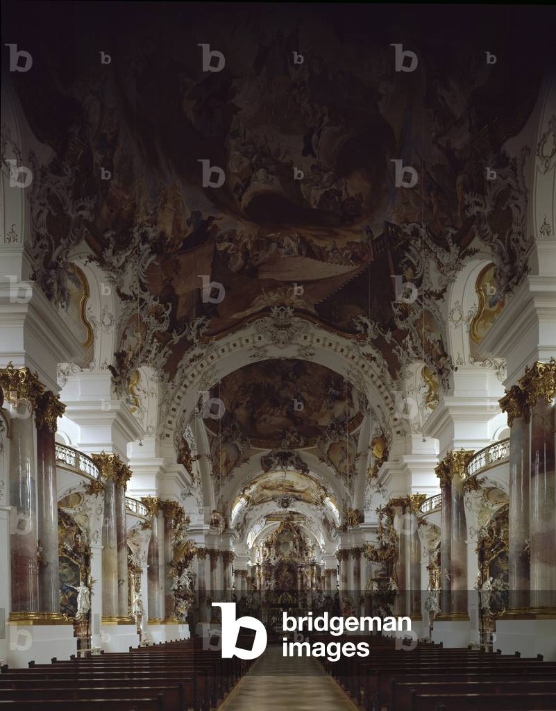 Internal view of the Benedictine Church, 18th century (photography)