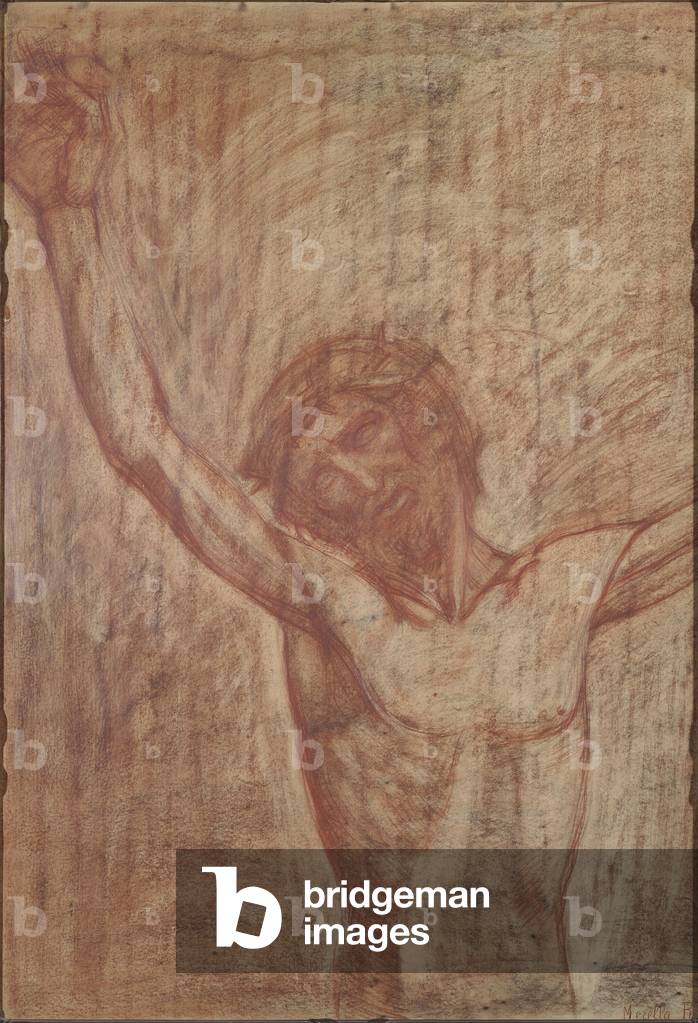 Christ on the cross (blood on paper)