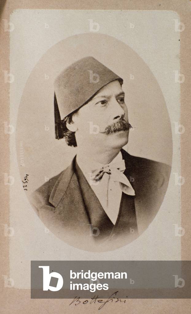 Portrait of italian conductor, double bass musician and composer Giovanni Bottesini (1821-1889) Photograph. 19th century Bologna, civico museo bibliografico musicale
