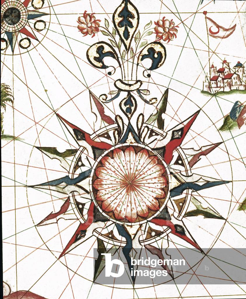 Wind Rose (Detail of the portulan of Castellini, 17th century)