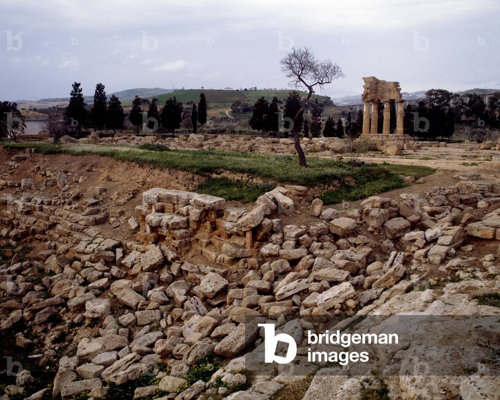 View of the Temple of the Dioskouroi, 5th century BC