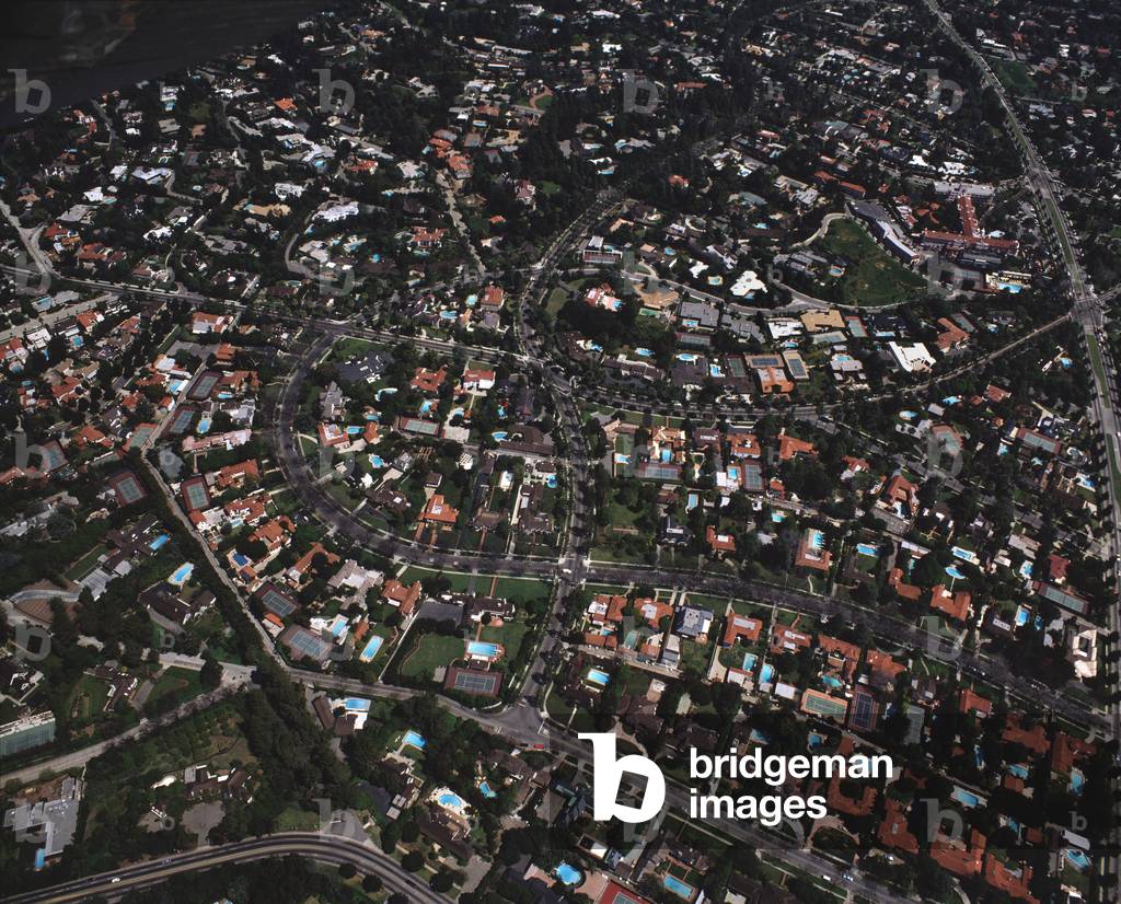 Aerial view of residential suburbs (1988 - Photography)